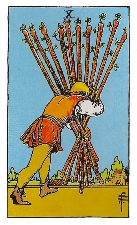 que significa el 10 de bastos en el tarot|Diez de Bastos: significado e interpretación de la carta del Tarot